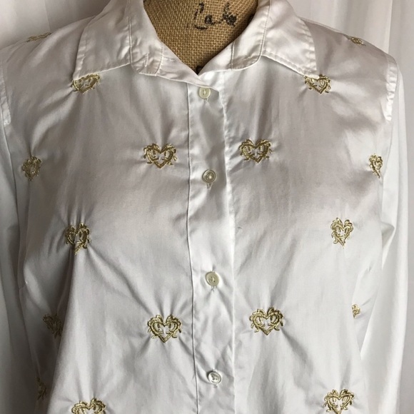 J Crew Bullion Heart Shirt B0636 - Picture 5 of 8